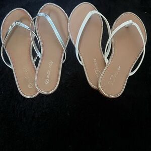 Forever 21 Tan and Silver Sandals